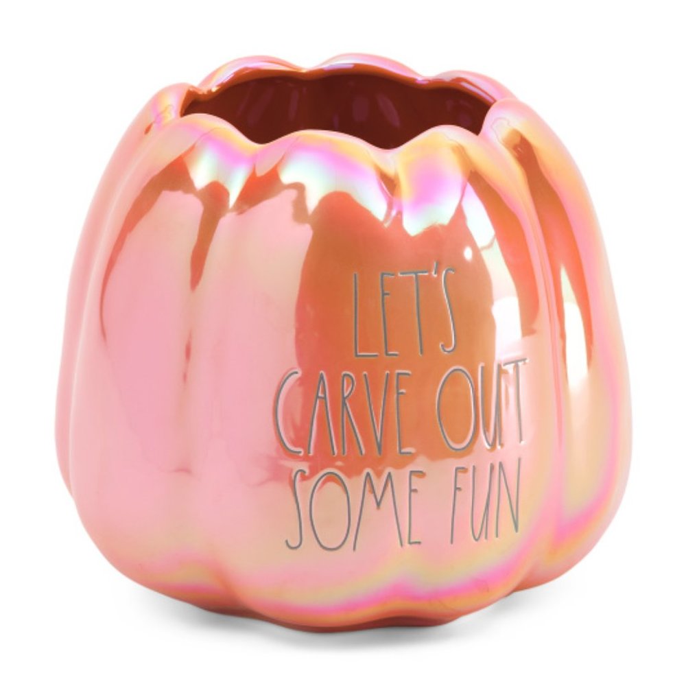 NEW in box RAE DUNN Tall Pumpkin Bowl With Luster Finish